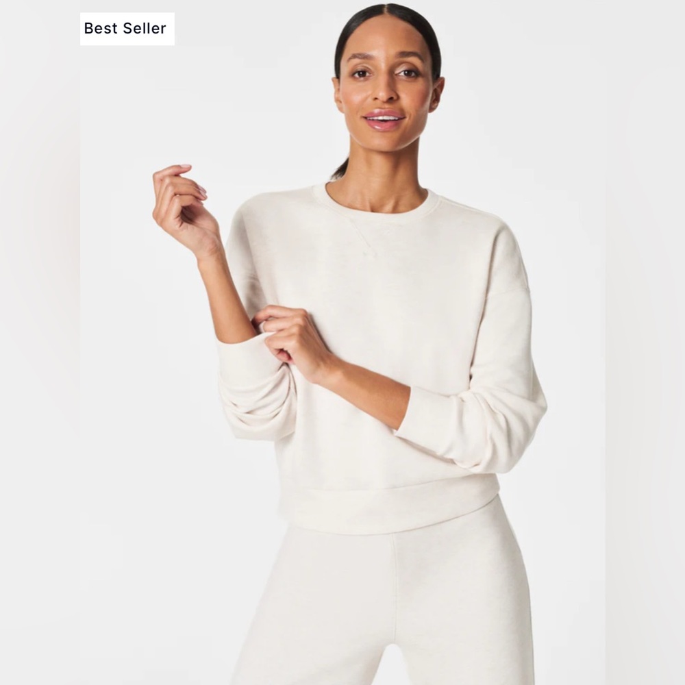 Spanx Air Essentials Crew Neck size medium-NEW with tags-oatmeal heather